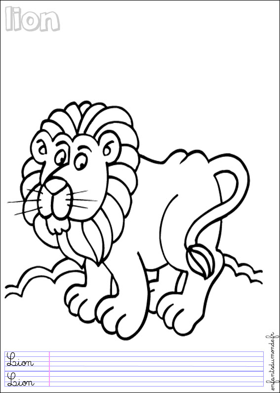 coloriage lion 2